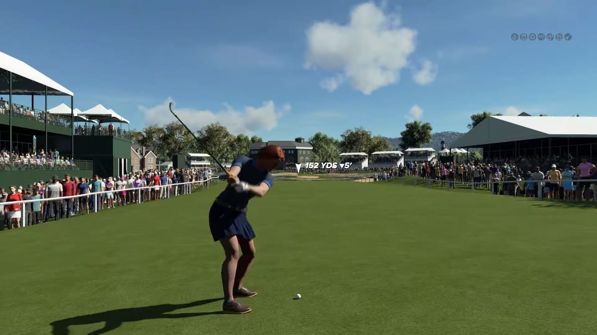 Un joueur prenant une photo dans PGA Tour 2K23