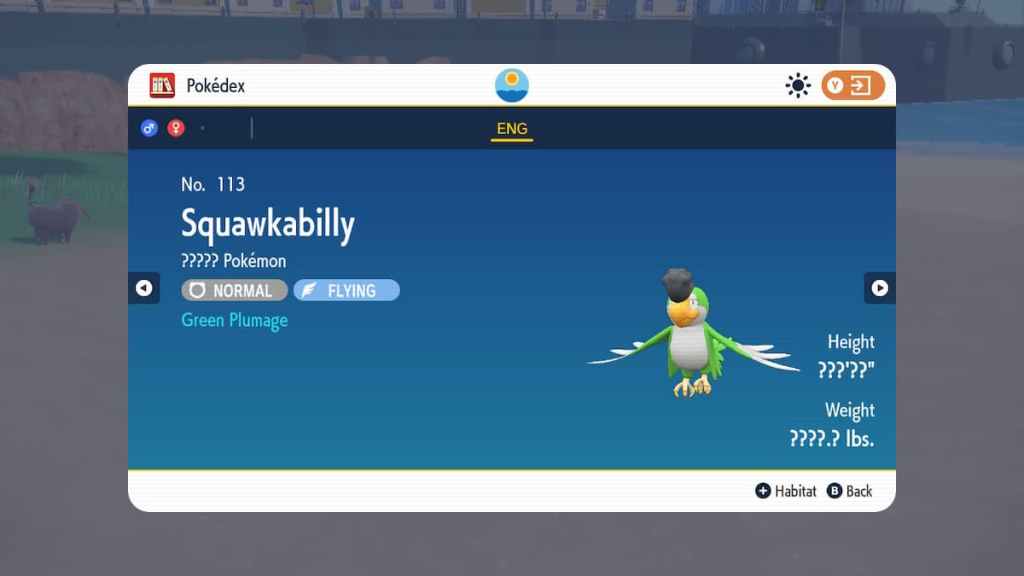 Squakabilly dans Pokemon Scarlet et Violet