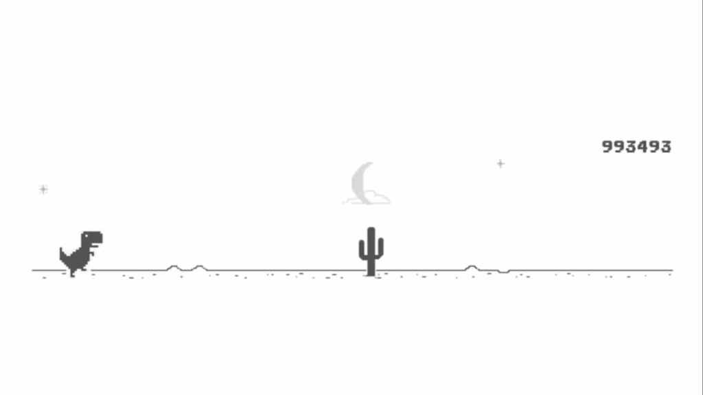 Niveau 993493 dans Chrome Dino Game