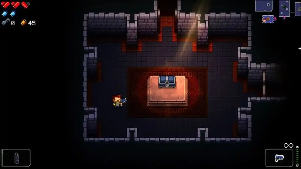 entrer dans le coffre bleu gungeon