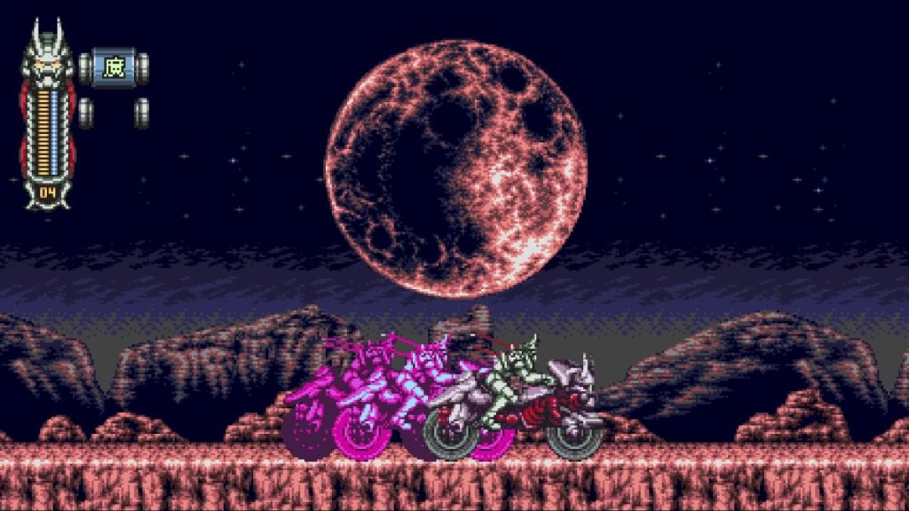 Moonrider sur une moto sous la lune