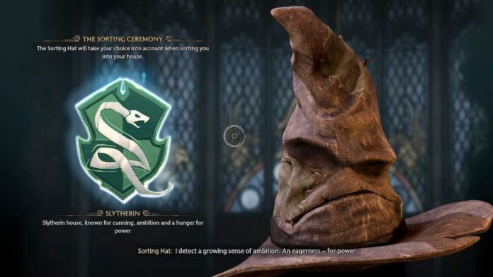 hogwarts legacy sorting hat slytherin