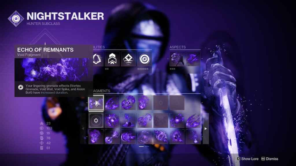 Meilleure construction de Rat King dans Destiny 2 - Void Hunter Fragments.