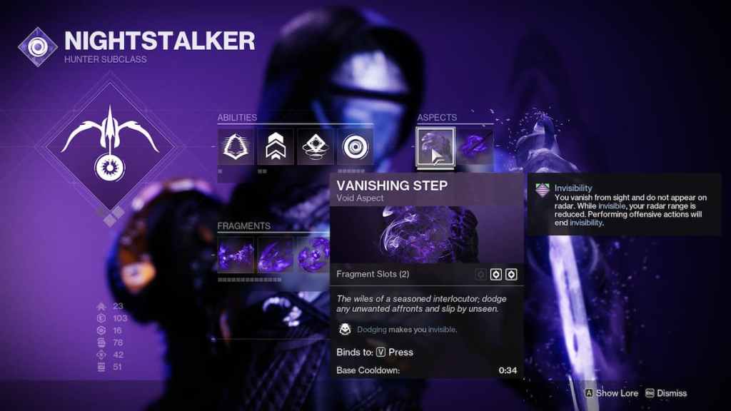 Meilleure version de Rat King dans Destiny 2 - Void Hunter Aspects.