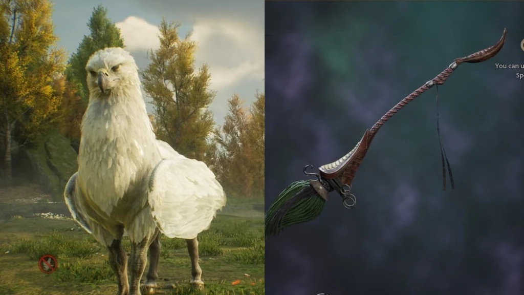 Balai Hogwarts Legacy vs Hippogriff - comparaison.