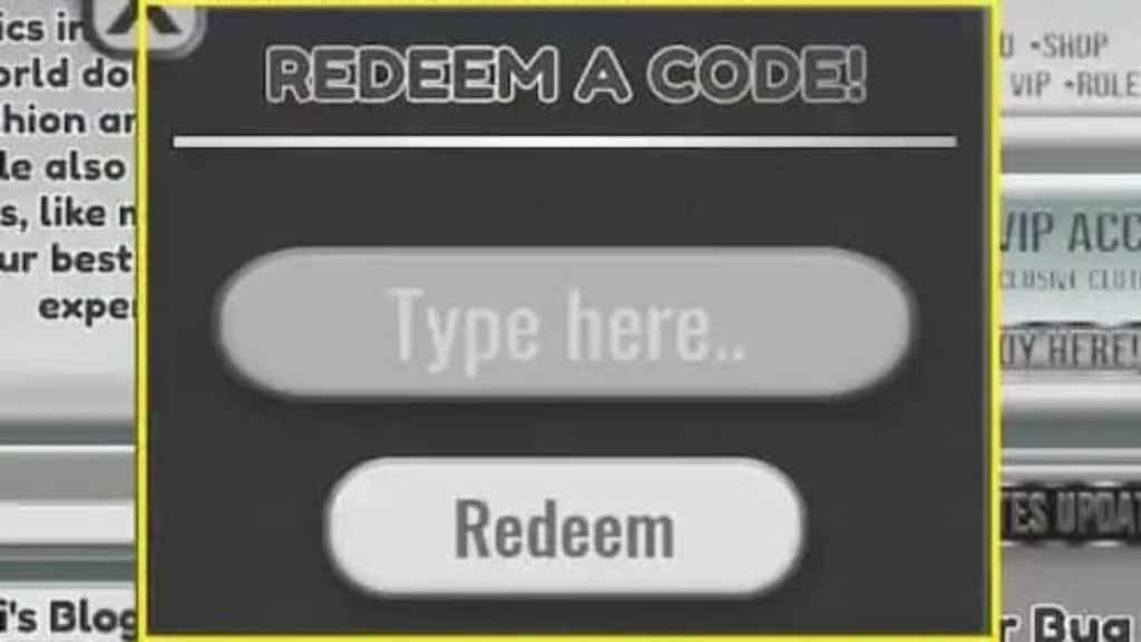 Roblox SugaGirlz L’écran des codes de déballage